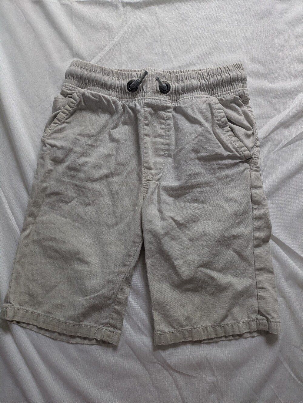 Next Boy 's Drawstring Cotton Shorts - Light Beige   Size 7